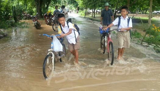 พิษณุโลก – น้ำจากเทือกเขาชมพูหลากท่วมพื้นที่ อ.บางกระทุ่ม