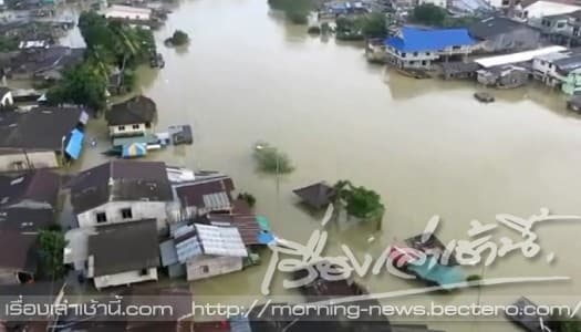 ระดับน้ำที่ท่วมใน 6 อ.ของนราธิวาสยังทรงตัว