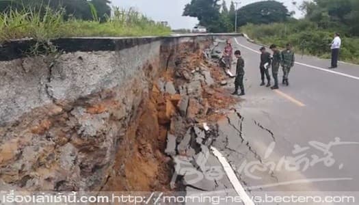 ทางหลวงเร่งซ่อมพื้นถนน จ.อยุธยา หวั่นเป็นอันตรายพังทับทรัพย์สิน