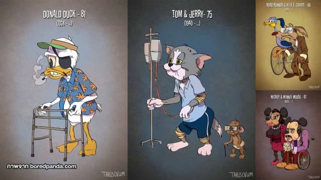 boredpanda.com เผยภาพการ์ตูนดังในวัยไม้ใกล้ฝั่ง