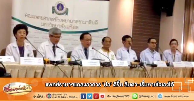 แพทย์รามาฯแถลงอาการ 'ปอ ทฤษฎี' ดีขึ้น ลืมตา-เริ่มหายใจเองได้