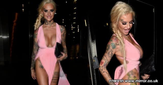 Jemma Lucy ดาราเรียลลิตี้อังกฤษ โชว์หุ่นในเดรสผ่าหน้าแหวกหลัง - ไร้ชั้นใน