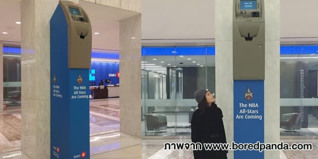 ชาวเน็ตล้อเลียน ธ.แคนาดา สร้างตู้เอทีเอ็มยักษ์ตามกระแสบาสเอ็นบีเอ