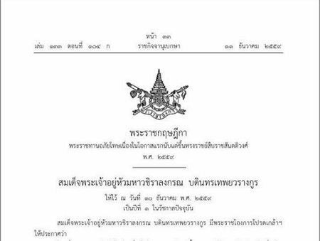 สมเด็จพระเจ้าอยู่หัวรัชกาลที่ 10 พระราชทานอภัยโทษแก่ผู้ต้องขังเนื่องในโอกาสขึ้นทรงราชย์