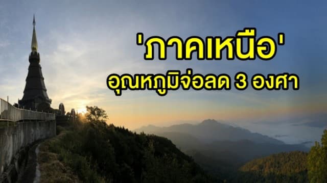 'ภาคเหนือ' อุณหภูมิจ่อลด 3 องศา-ระวังอันตรายจากฝนถล่มบางพื้นที่ กทม. ชุ่มฉ่ำ 10% 