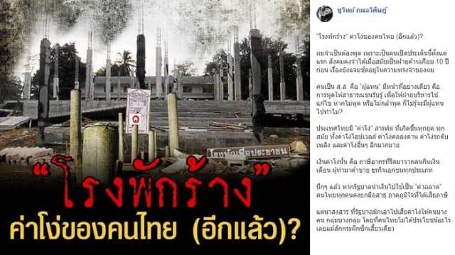 ‘ชูวิทย์’ โพสต์ ‘โรงพักร้าง’ ค่าโง่ของคนไทย (อีกแล้ว)? เชื่อ หากไม่ตายก่อน ต้องได้เห็นคนติดคุก