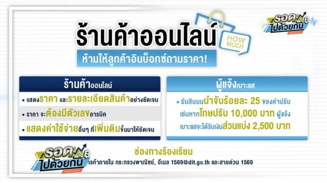 โดนแน่! ขายของออนไลน์ไม่แจ้งราคา ราชกิจจาฯ ประกาศ โทษปรับสูงสุด 1 หมื่น!