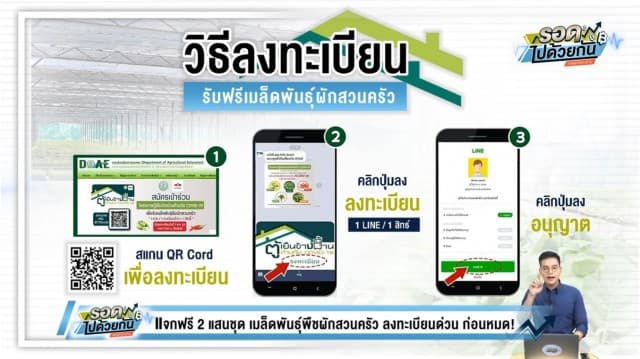 เปิดขั้นตอนลงทะเบียน ''โครงการตู้เย็นข้างบ้านฯ" รับเมล็ดผักฟรี 2 แสนสิทธิ์