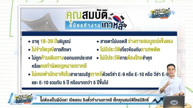 ไม่ต้องเป็นผีน้อยก็ทำงานเกาหลีได้! กรมการจัดหางานเปิดสอบ ชิงตั๋วทำงานเกาหลี เช็กคุณสมบัติใครมีสิทธิ์