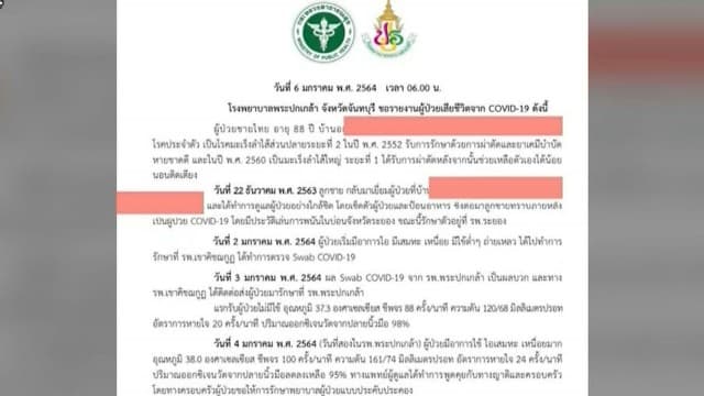 ศบค.ไล่ไทม์ไลน์ หลังพบโชเฟอร์รถ 63 ปี - พ่อเฒ่าวัย 88 ปี ติดโควิด-19 เสียชีวิต