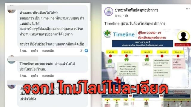 ชาวสมุทรปราการโวย จนท.แจงไทม์ไลน์ผู้ป่วยโควิดไม่ละเอียด 