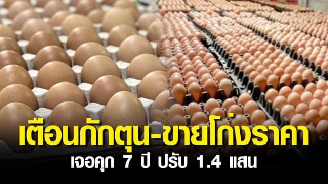 กรมการค้าภายในยันไข่ไก่ไม่ขาดตลาด เตือนกักตุน-ขายโก่งราคา เจอคุก 7 ปี ปรับ 1.4 แสน