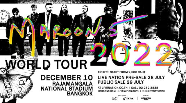 MAROON 5 เตรียมจัดเต็มความมันในไทย  ยิ่งใหญ่กลางสนามราชมังคลาฯ 10 ธ.ค.นี้ 