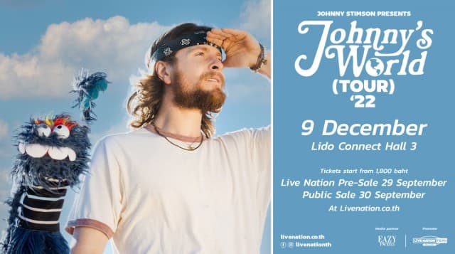 เตรียมรับพลังบวกกับเพลงคุณภาพและการแสดงสุดชิลของ “JOHNNY STIMSON” ในคอนเสิร์ต “JOHNNY’S WORLD (TOUR) ‘22” 9 ธ.ค.นี้ ที่ ลิโด้ คอนเน็คท์ 3