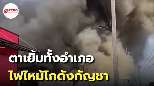 เพลิงไหม้ “โกดังกัญชา” คาดไฟฟ้าลัดวงจร คนงานหนีตายจ้าละหวั่น