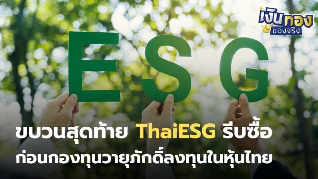 ขบวนสุดท้าย รีบซื้อกองทุนประหยัดภาษี ThaiESG ก่อนกองทุนวายุภักดิ์ลงทุนในหุ้นไทย