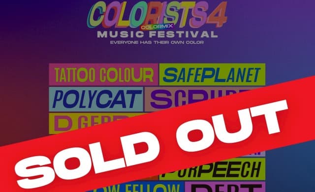 SOLD OUT แล้ว! “YUEDPAO PRESENTS COLORISTS MUSIC FESTIVAL 4” ครองแชมป์เฟสติวัลอินดี้แห่งปี   เตรียมรับแรงกระแทกความสนุก 18 วง เที่ยงวันยันเที่ยงคืน