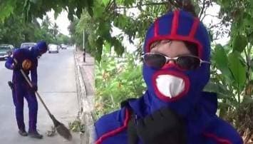 ชาวเน็ตชื่นชม! หนุ่ม16เมืองสองแคว สวมบทซุปเปอร์ฮีโร่ บำเพ็ญประโยชน์