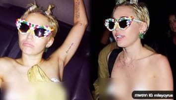 ไมลีย์ ไซรัส แซ่บโลกตะลึง เปลือยอกร่วมงานปาร์ตี้