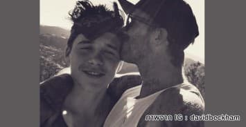 'เบ็คแฮม' โชว์ภาพสุดน่ารักคู่กับ 'บรู๊คลิน' ลูกชายคนโต