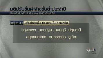 ครม.รับทราบมติบอร์ดปรับค่าจ้างขั้นต่ำ 5-10 บาท มีผลปี 60