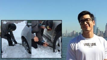 (คลิป) เที่ยวญี่ปุ่นเจอรถติดหล่ม 'ณเดชน์' ทุ่มแรงขุดหิมะร่วมชั่วโมง ไม่ลืมห่วงแม่แก้ว-เพื่อนร่วมทริป บอกให้เข้าหลบหนาวในอาคาร