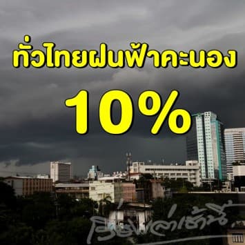 อุตุ ชี้ทั่วไทยฝนฟ้าคะนอง 10% อากาศร้อนจัดอุณหภูมิสูงสุด 44 องศา