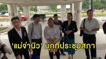 'แม่จ่านิว' บุกที่ประชุมสภา ยื่น 7 พรรคฝ่ายค้าน ขอตั้งกระทู้ถาม ปมบุตรชายถูกลอบทำร้าย