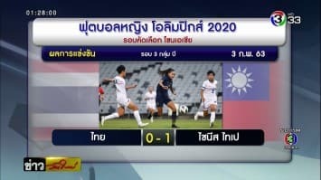 ทัพชบาแก้วพ่ายไต้หวัน 0-1 พลาด 3 แต้มชิงตั๋วโอลิมปิก