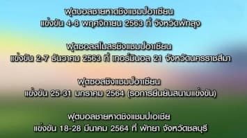 ไทยเตรียมเป็นเจ้าภาพการแข่งขันฟุตบอล-ฟุตซอล ปลายปี