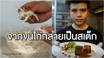 หนุ่มไทยเจ๋ง! เปลี่ยนขนไก่เป็นสเต็ก อร่อยระดับมิชลินสตาร์