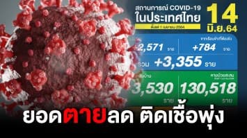 ยอดตายลด ติดเชื้อพุ่ง โควิดวันนี้ เสียชีวิต 17 ราย ป่วยเพิ่ม 3,355 ราย