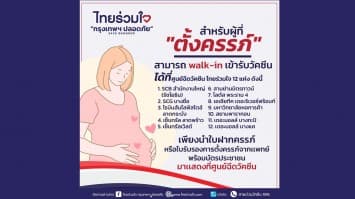 กทม.เปิดให้หญิงตั้งครรภ์ Walk-in ฉีดวัคซีนโควิด-19 ไม่ต้องลงทะเบียนวันที่ 25-27 สิงหาคมนี้