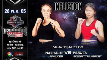 นาตาลี พาวิลเดส vs แก้วตา ทรงทฤธ์ทรานสปอร์ต ในศึก "fairtex fight มวยมันพันธุ์ extreme" (28 พ.ค. 65)