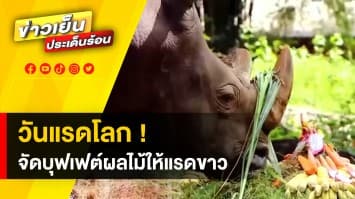 22 กันยายน “วันแรดโลก” สวนสัตว์ไนท์ซาฟารี จัดบุฟเฟ่ต์ผลไม้ฉลองให้แรดขาว