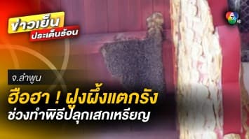 ฮือฮา ! ฝูงผึ้งแตกรังช่วงทำพิธี “ปลุกเสกเหรียญห่วงเชื่อม” ครูบาศรีวิชัย