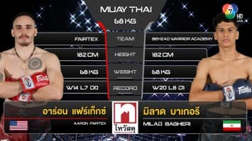 อาร่อน แฟร์เท็กซ์  vs มิลาด บาเกอรี ในศึก “fairtex fight x ไทวัสดุ 4 champions tournament” (11 ก.พ. 66)