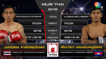 มงคลเพชร ตาเต้วัสดุเมืองพล vs เพียร โสภา คลองสวนพลูรีสอร์ท ในศึก “fairtex fight x ไทวัสดุ 4 champions tournament” (18 ก.พ. 66)