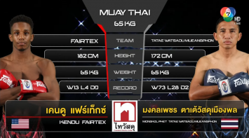 เคนดู เออร์วิง VS มงคลเพชร ตาเต้วัสดุเมืองพล “Fairtex Fight X ไทวัสดุ 4 Champions Tournament” (01 เม.ย. 66)