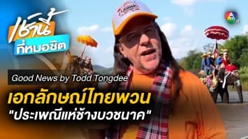 ประเพณีแห่ช้างบวชนาคชาวไทยพวน บ้านหาดเสี้ยว | Good News by Todd Tongdee