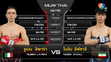 รูเบน ลิพาร่า VS โมอิน อัฟซาลี “Fairtex Fight X ไทวัสดุ 4 Champions Tournament” (08 เม.ย. 66)