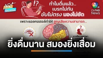 สสส.รณรงค์ ดื่มไม่ขับ ตอนที่ 2 : การดื่มทำให้สมองสั่งการช้าลง | เช้านี้ที่หมอชิต