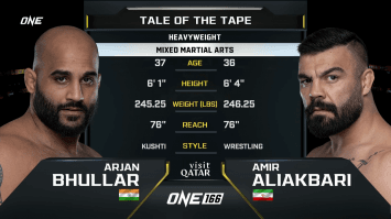 อาร์จาน บูลลาร์ vs อาเมียร์ อาลิอัคบารี | ONE 166 | 1 มี.ค. 2567 | Ch7HD