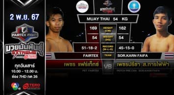 เพชร แฟร์เท็กซ์ VS เพชรปรีชา ส.การไฟฟ้า “Fairtex Fight มวยมันพันธุ์ EXTREME” (2 พ.ย.67) 