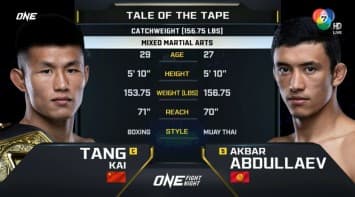 ถัง ไค vs อักบาร์ อับดุลลาเอฟ | ONE FIGHT NIGHT 27 | CH7HD | 11 ม.ค. 2567