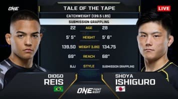 ดิโอโก เรอิส vs โชยะ อิชิกุโร | ONE FIGHT NIGHT 29 | CH7HD | 8 มี.ค. 2568