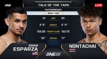 อาเรียน เอสพาร์ซา vs นนทชัย จิตรเมืองนนท์ | ONE FIGHT NIGHT 29 | CH7HD | 8 มี.ค. 2568