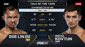 ซอ ลิน อู vs ดีมิทรี คอฟตุน | ONE FIGHT NIGHT 29 | CH7HD | 8 มี.ค. 2568