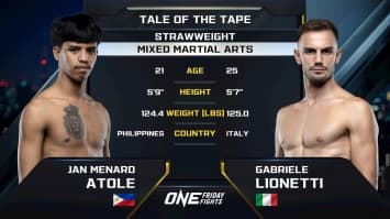 จาน เมนาร์ด อาโตเล vs กาเบรียลเล ลีโอเน็ตติ | ONE ลุมพินี 118 | 1 ส.ค. 2568 | Ch7HD